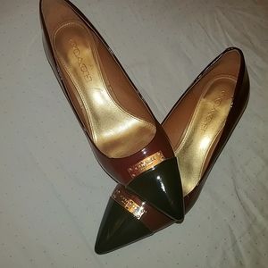 COACH Metal accents Shoes. Colour is maroon Burgundy